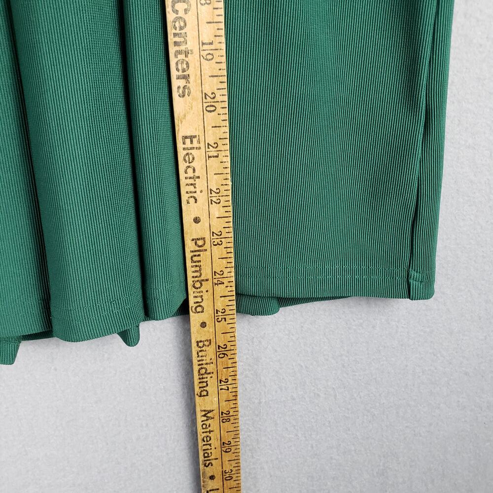 Entro Size L Cap Sleeve Pleated Blouse Green Fall Closet Staple Elevated Basic - Picture 3 of 8